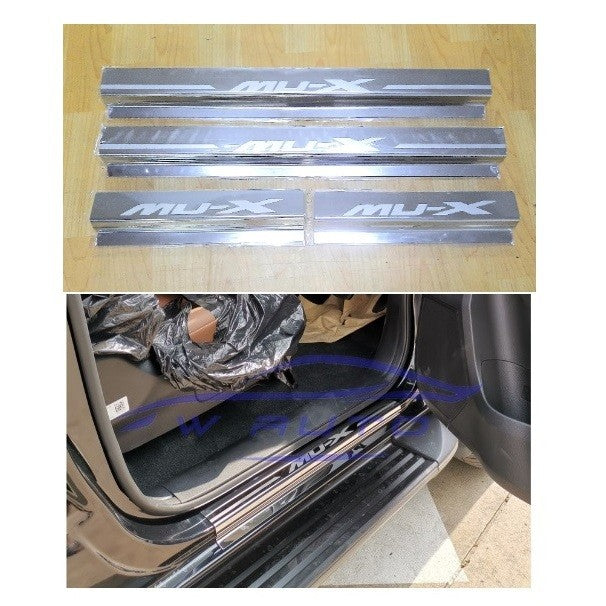 สคัพเพลท ชายบันได Isuzu MUX 2021 2022 2023 สแตนเลสสตีล mu-x อีซูซุ มิวเอ็กซ์ คิ้วกันรอยขอบประตู ชายบันไดประตู สคัพเพลท - Image 2