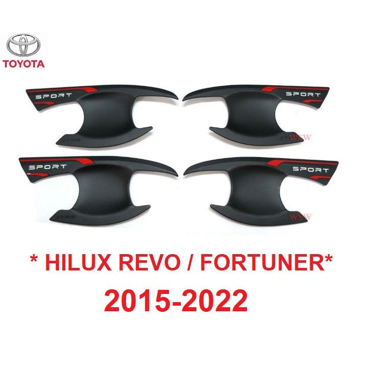 ดำด้าน ถาดรองมือเปิด TOYOTA HILUX REVO FORTUNER 2015 - 2022 รีโว่ ฟอร์จูเนอร์ เบ้ารองมือเปิด เบ้ามือเปิด ถ้วยมือเปิด