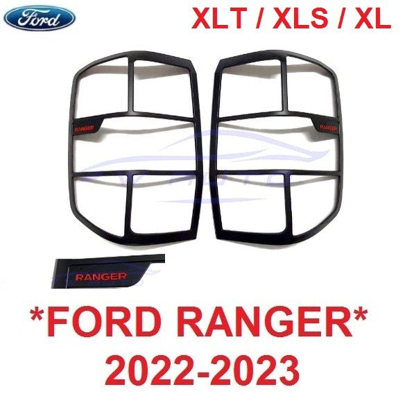 XLS XLT XL ครอบไฟท้าย FORD RANGER 2022 2023 2024 ฟอร์ด เรนเจอร์ ครอบไฟท้ายรถยนต์ แต่งไฟ สีดำด้าน แต่งไฟ ฝาครอบไฟท้าย