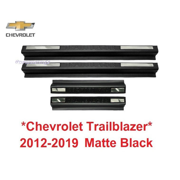ชายบันไดประตู Chevrolet Trailblazer 2012-2019 สีดำด้าน เชฟโรเลต เทรลเบลเซอร์ คิ้วกันรอยขอบประตู ชายบันได สคัพเพลท