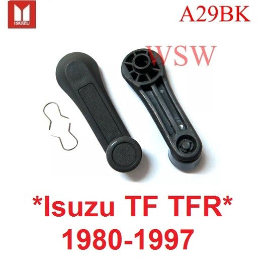 สีดำ 1คู่ มือหมุนกระจก ISUZU TF TFR TROOPER KB KBZ 1980- 2002 อีซูซุ เคบี ทีเอฟ ทีเอฟอาร์ ที่หมุนกระจก ที่ปรับกระจก