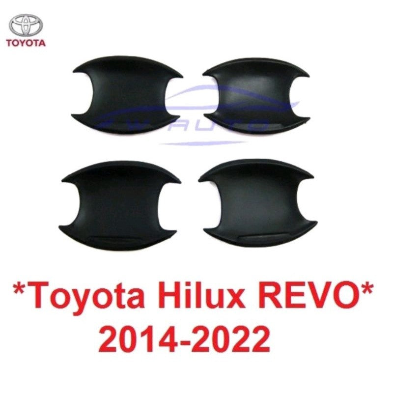 ดำด้าน ถาดรองมือเปิดประตู Toyota Hilux Revo 2015 - 2022 โตโยต้า รีโว่ เบ้ามือ เบ้ารองมือเปิด เบ้ากันรอย ถ้วยรองมือเปิด - Image 8