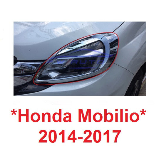 ครอบไฟหน้า Honda Mobilio ฮอนด้า โมบิลิโอ 2014 2015 2016 2017 ชุบโครเมี่ยม ฝาครอบไฟหน้า ฝาครอบไฟ ครอบไฟ โมบิลิโอ้