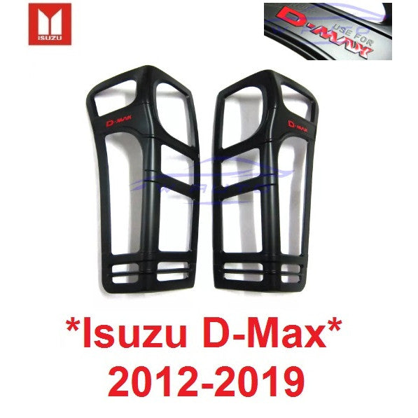 ดำด้าน โลโก้แดง ครอบไฟท้าย Isuzu D-Max Dmax 2012 - 2019 ฝาครอบไฟท้าย ฝา ไฟท้าย อีซูซุ ดีแม็ค ดีแม็ก 12-19 ดำด้าน