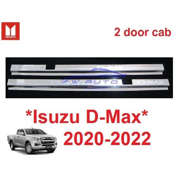 2ประตูแคป ชายบันไดประตู Isuzu D-Max Dmax 2020 2021 2022 สแตนเลสสตีล อีซูซุ ดีแม็กซ์ กันรอย ดีแมค ชายบันได 2023 2024