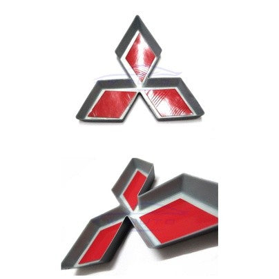 โลโก้หน้า แบบครอบทับ Mitsubishi triton 2019 - 2022 มิตซูบิชิ ไทรทัน GLX L200 สติ๊กเกอร์ โลโก้ LOGO สีดำ โลโก้กระจังหน้า - Image 2
