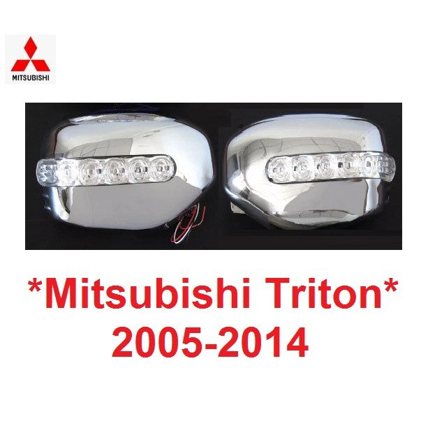 ฝาหลังกระจกมองข้าง LED Mitsubishi Triton 2005 - 2014 โครเมี่ยม มิตซูบิชิ ไทรทัน ปาเจโร่ Pajero กระจก