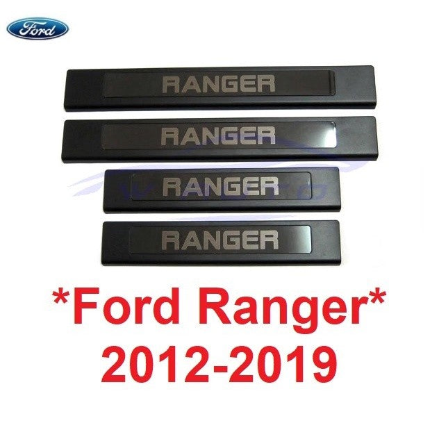 ชายบันไดประตู สีดำ Ford Ranger 2012 - 2021 ฟอร์ด เรนเจอร์ คิ้วกันรอยขอบประตู กาบบันได ของแต่งฟอร์ด RICH  สคัพเพลท