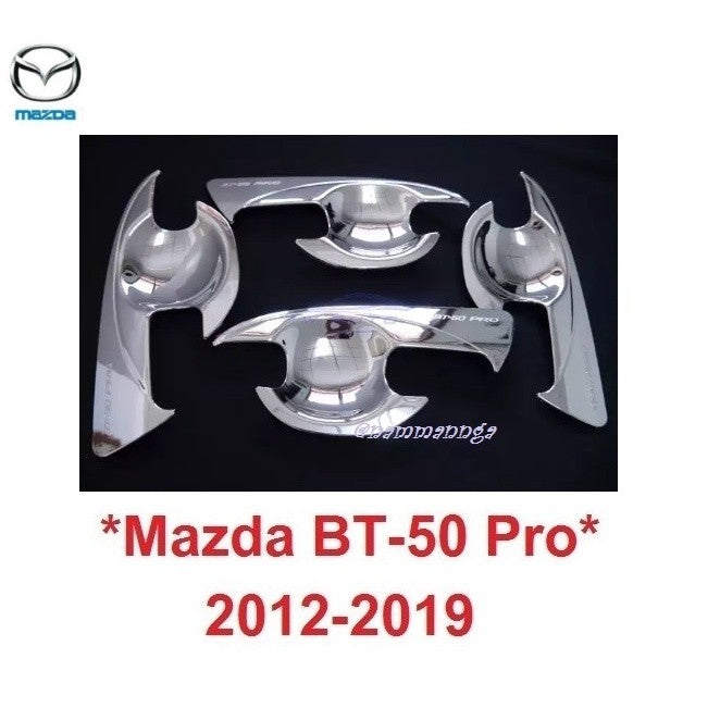 4อัน ถ้วยรองมือเปิด Mazda Bt50 BT 50 Pro 2012-2019 โครเมี่ยม มาสด้า บีที โปร ถ้วยมือเปิด เบ้ารองมือเปิดประตู เบ้ามือเปิด