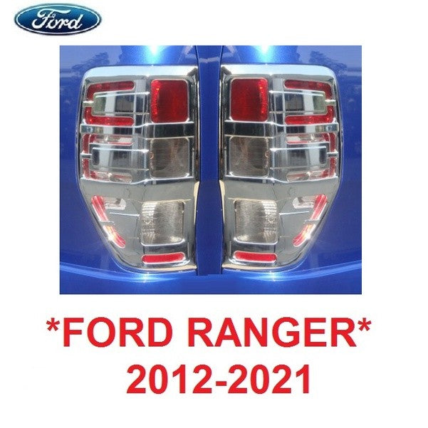 ชุบโครเมี่ยม ครอบไฟท้าย 2012 - 2021 FORD RANGER PX T6 MK2 รถกระบะ ฟอร์ด เรนเจอร์ ครอบไฟท้ายรถยนต์ ครอบไฟ ครอบฝาท้าย