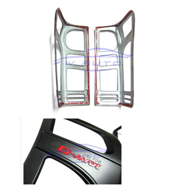 ดำด้าน โลโก้แดง ครอบไฟท้าย Isuzu D-Max Dmax 2012 - 2019 ฝาครอบไฟท้าย ฝา ไฟท้าย อีซูซุ ดีแม็ค ดีแม็ก 12-19 ดำด้าน - Image 2