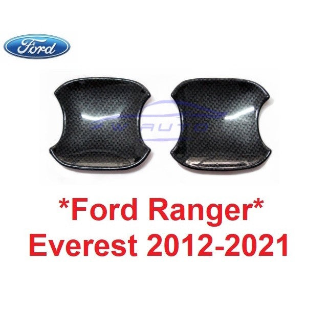 2อัน ถาดรองมือเปิด Ford Ranger 2012 - 2021 ถ้วยมือเปิด ฟอร์ด เรนเจอร์ มาสด้า บีที Mazda BT50 เบ้ากันรอย ลายเคฟล่า