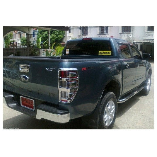 ชุบโครเมี่ยม ครอบไฟท้าย 2012 - 2021 FORD RANGER PX T6 MK2 รถกระบะ ฟอร์ด เรนเจอร์ ครอบไฟท้ายรถยนต์ ครอบไฟ ครอบฝาท้าย - Image 2