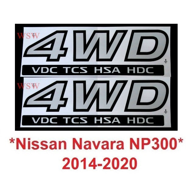 สีเทา 4WD 2ชิ้น สติ๊กเกอร์ NP300 Nissan Navara D23 2015 2018 ติดตกแต่งรถ นิสสัน นาวาร่า เอ็นพี300 sticker ติดข้างรถ 4x4