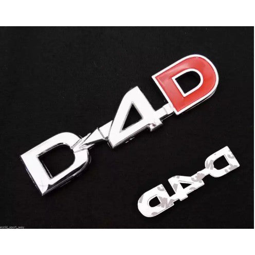 เทปแปะ โลโก้ D4D D-4D ตัวหนังสือ Toyota Hilux Vigo Hiace Tiger logo d4d ติดฝาท้ายกระบะ ป้าย สัญลักษณ์ แผ่นป้าย