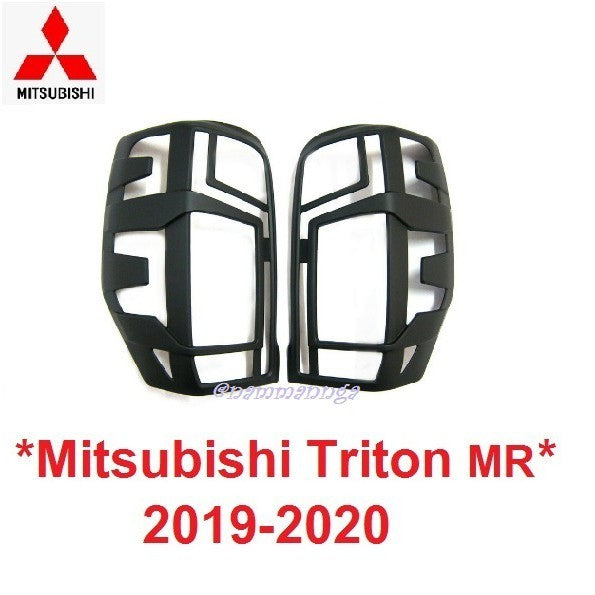 ครอบไฟท้าย Mitsubishi L200 Triton MR GLS 2019 - 2020  มิตซูบิชิ ไทรทัน สีดำด้าน ของแต่งไทรทัน แต่งไฟ ฝาครอบไฟท้าย