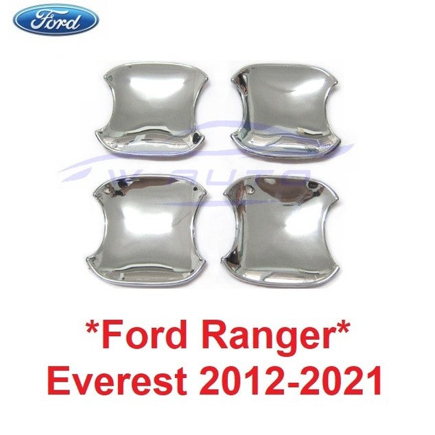 ถาดรองมือเปิด สีชุบ Ford Ranger Everest 2012 - 2021 ถ้วยมือเปิด ฟอร์ด เรนเจอร์ เอเวอร์เรส เบ้ากันรอย ถ้วยรองมือเปิด