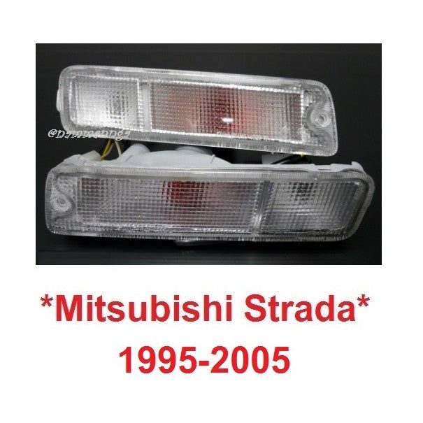 ไฟหรี่กันชน ฝาขาว Mitsubishi Strada Triton MK L200 1995-2004 ไฟตัดหมอก มิตซูบิชิ สตราด้า สตาด้า ไฟกันชน ไฟหรี่ รถยนต์