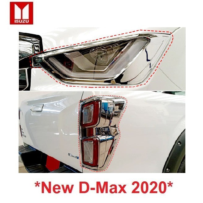 1เซต ครอบไฟหน้า ครอบไฟท้าย Isuzu D-Max 2019 2020 2021 สีชุบโครเมี่ยม อีซูซุ ดีแม็กซ์ ฝาครอบหน้า dmax All New