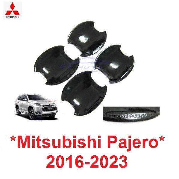 ถาดรองมือเปิดประตู เบ้ารองมือเปิด Mitsubishi Pajero 2016 - 2023 ดำเงา มิตซูบิชิ ปาเจโร เบ้ามือจับ เบ้ากันรอย เบ้ามือ