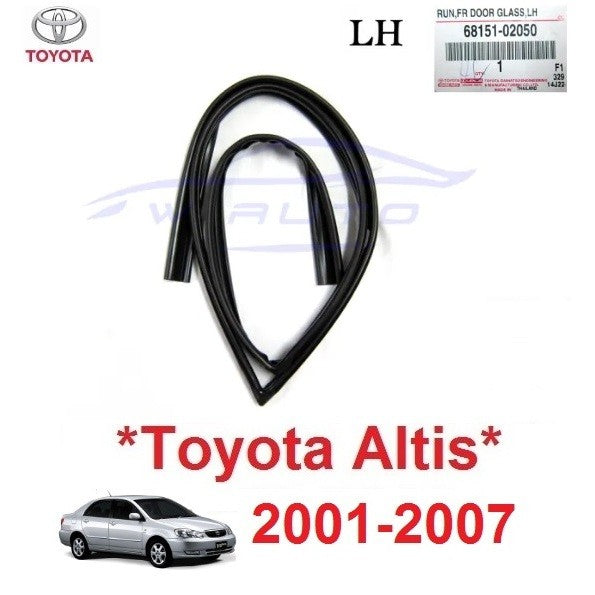 แท้ศูนย์ ยางร่องกระจกToyota Corolla Altis โตโยต้า อัลติส 2000 2001 2002 2003 - 2007 กระจก ยางสักหลาด กันน้ำ กันลม