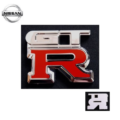 โลโก้ GTR LOGO รถนิสสัน แผ่นป้ายตกแต่งรถเก๋ง ชุบโครเมี่ยม NISSAN SEDAN CAR PART STICKER โลโก้ติดรถ สติ๊กเกอร์ แผ่นป้าย