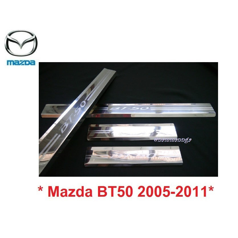 4ปต ชายบันไดประตู Mazda BT-50 2005 - 2011 ตัวเก่า มาสด้า บีที50 คิ้วกันรอยขอบประตู ฺBT50 ชายบันได กันรอย BT 50 สคัพเพลท