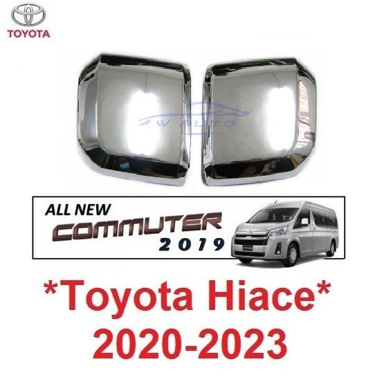 แบบแปะเทป ครอบกระจกมองข้าง รถตู้ TOYOTA COMMUTER HIACE 2019 2020 2021 2022 2023 โตโยต้า คอมมิวเตอร์ ไฮเอช ครอบกระจก