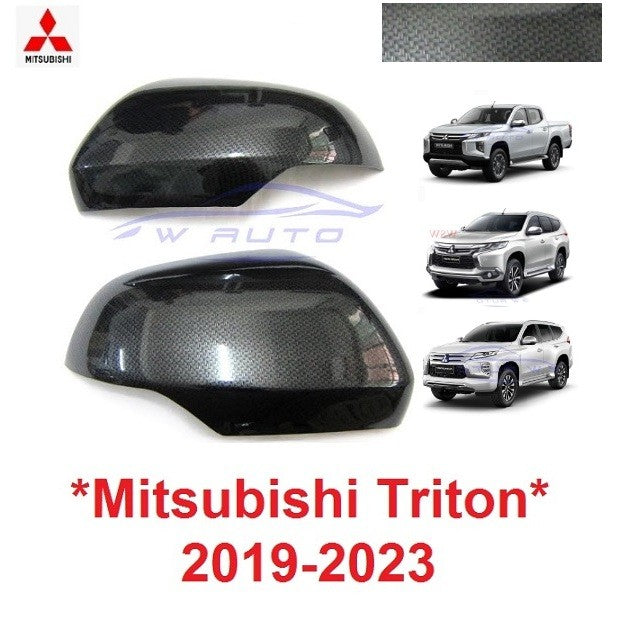 ครอบแปะ ลายเคฟล่า ครอบกระจกมองข้าง Mitsubishi Triton 2019 - 2022 มิตซูบิชิ ไทรทัน MR PAJERO ปาเจโร่ 2015- 2023 ครอบกระจก