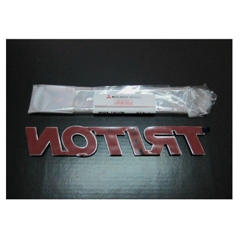 แท้ โลโก้ TRITON MITSUBISHI L200 2005 - 2013 ชุบ มิตซูบิชิ ไทรทัน รหัส 7415A093 PICKUP สติ๊กเกอร์ TRITON แผ่นป้าย - Image 2
