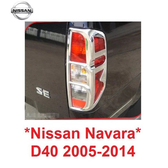 1คู่ ชุบโครเมี่ยม ครอบไฟท้าย NISSAN NAVARA D40 2005 - 2014 ครอบไฟ ไฟท้าย ฝาครอบท้าย นิสสัน นาวาร่า ตัวเก่า ครอบไฟหลังรถ
