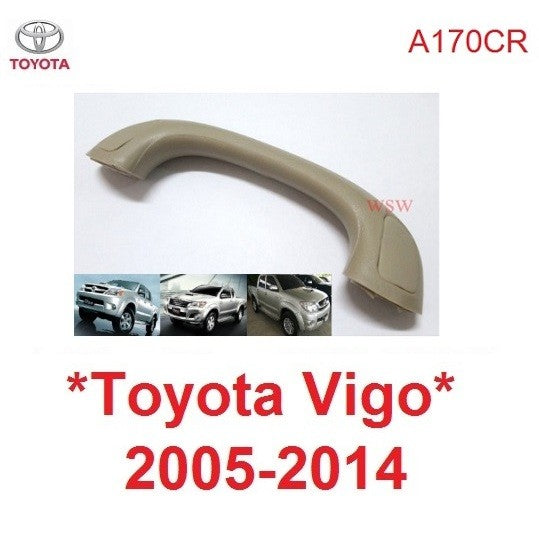 1อัน มือโหน ขึ้นรถ สีครีม Toyota Hilux Vigo 2005 -2015 โตโยต้า วีโก้ มือจับขึ้นรถ อะไหล่ ภายในรถยนต์ เสาข้าง ที่จับ เสา