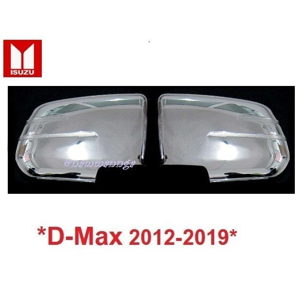 รุ่นไม่มีไฟเลี้ยว ครอบกระจก Isuzu D-max 2012 - 2019 DMAX อีซูซุ ดีแมค ดีแม็กซ์ ครอบกระจกมองข้าง ครอบกระจกข้าง หู สีชุบ