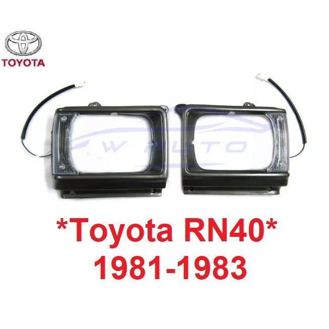 สีเทา เบ้าไฟหน้า โตโยต้า RN40 1981 - 1983 ไฟหน้า รุ่นม้ากระโดด TOYOTA HILUX RN40 LN40 LN46 RN46 รถโบราณ กรอบไฟหน้า โคมไฟ