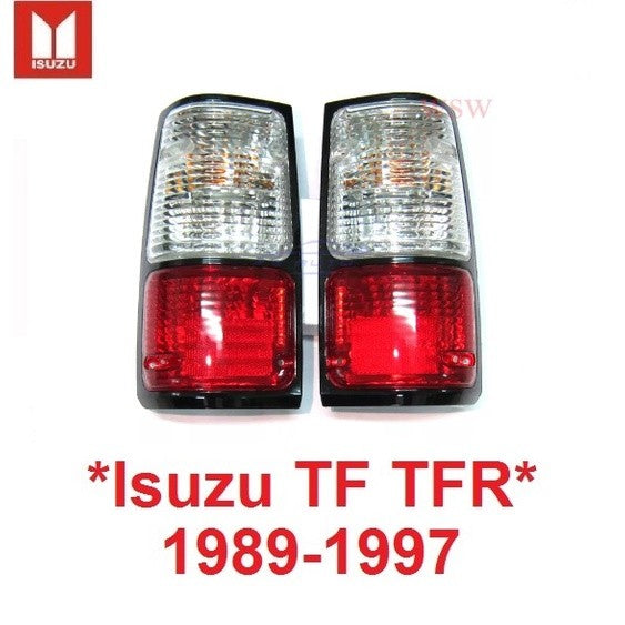 ไฟท้าย ลายเพชร ISUZU TF TFR 1989 - 1996 เสื้อไฟท้าย อีซูซุ รุ่นมังกรทอง ไฟหลัง ฝาไฟท้าย ไฟ 1991 1997 ขาว แดง