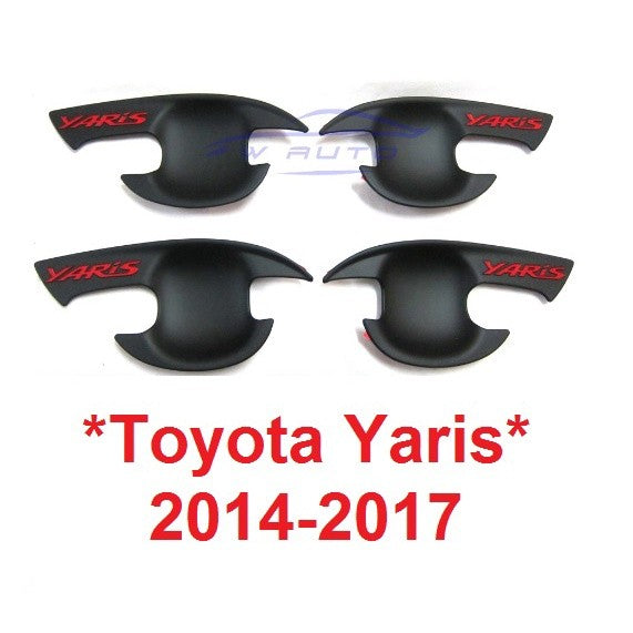 เบ้ารองมือเปิด Toyota Yaris Hatchback 2014 - 2017 ดำ แดง โตโยต้า ยาริส ถาดรองมือเปิดประตู เบ้ามือ เบ้ากันรอย ถ้วยรอง