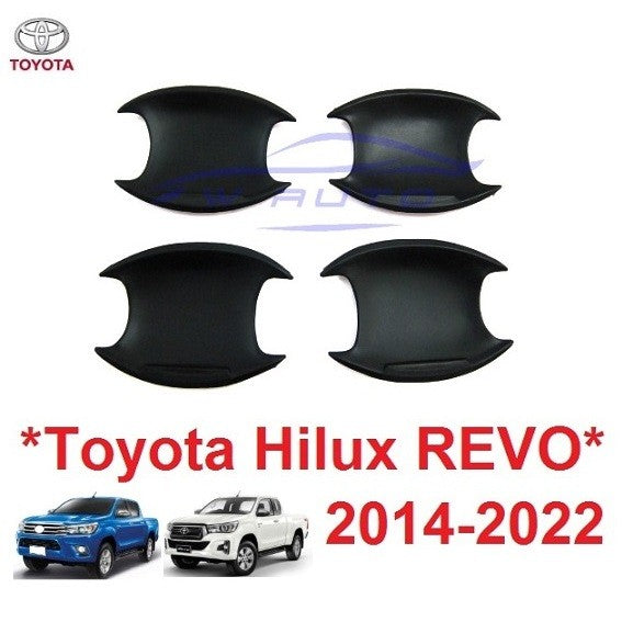 ดำด้าน ถาดรองมือเปิดประตู Toyota Hilux Revo 2015 - 2022 โตโยต้า รีโว่ เบ้ามือ เบ้ารองมือเปิด เบ้ากันรอย ถ้วยรองมือเปิด