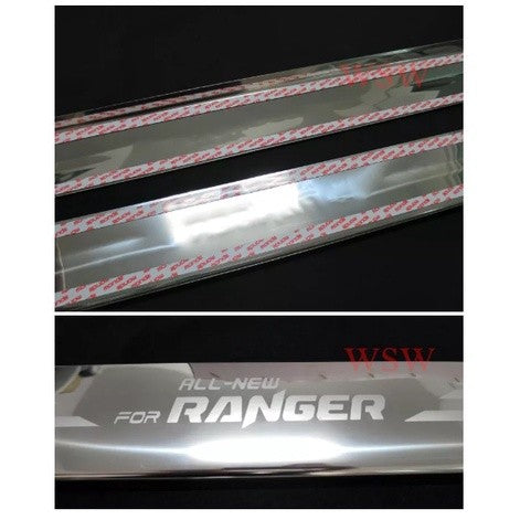 2ประตูแคป ชายบันได ยิงทราย Ford Ranger 2012 - 2019 โอเพ่นแคป ฟอร์ด เรนเจอร์ คิ้วกันรอยขอบประตู ชายบันไดประตู กันรอยประตู - Image 2