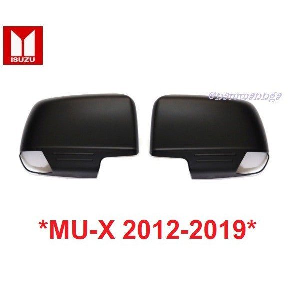 แบบแปะ ครอบกระจก Isuzu MU-X MU X 2012 - 2019 สีดำด้าน อีซูซุ ดีแมค ดีแม็กซ์ stealth ครอบกระจกมองข้าง โคโลราโด หู