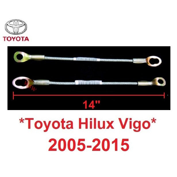 สลิงฝากระโปรงท้าย Toyota Hilux Vigo MK6 MK7 SR5 2005 - 2015 สายห้อยกระบะหลัง ลวดสลิง โตโยต้า วีโก้ สลิงท้ายกระบะ 14"