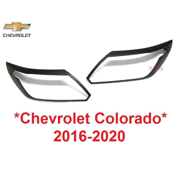 สีดำ ครอบไฟหน้า CHEVROLET COLORADO MY 2016 - 2020 ครอบไฟ เชฟโรเลต โคโลราโด้ เทรลเบลเซอร์ ไฟหน้า ฝาครอบหน้า Trailblazer