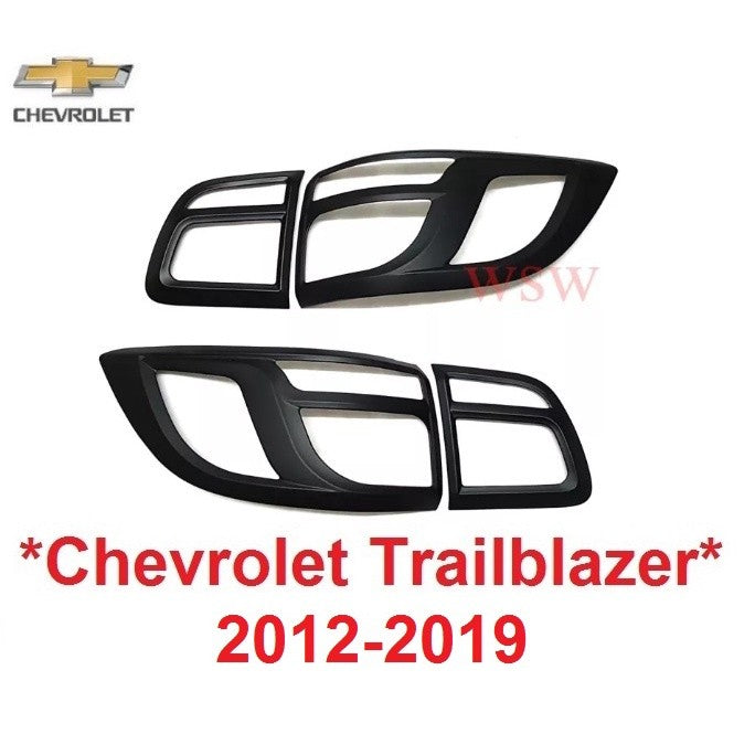 สีดำด้าน ครอบไฟท้าย CHEVROLET Trailblazer 2012 - 2020 ครอบไฟ เชฟโรเลต เทรลเบลเซอร์ 2019 ไฟท้าย ฝาครอบไฟท้าย ชุดแต่ง ไฟ