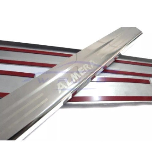 ชายบันได Nissan Almera 2011 - 2019 กันรอยประตู สแตนเลส นิสสัน อัลเมร่า สคัพเพลท คิ้วกันรอยขอบประตู ชายบันไดประตู - Image 2