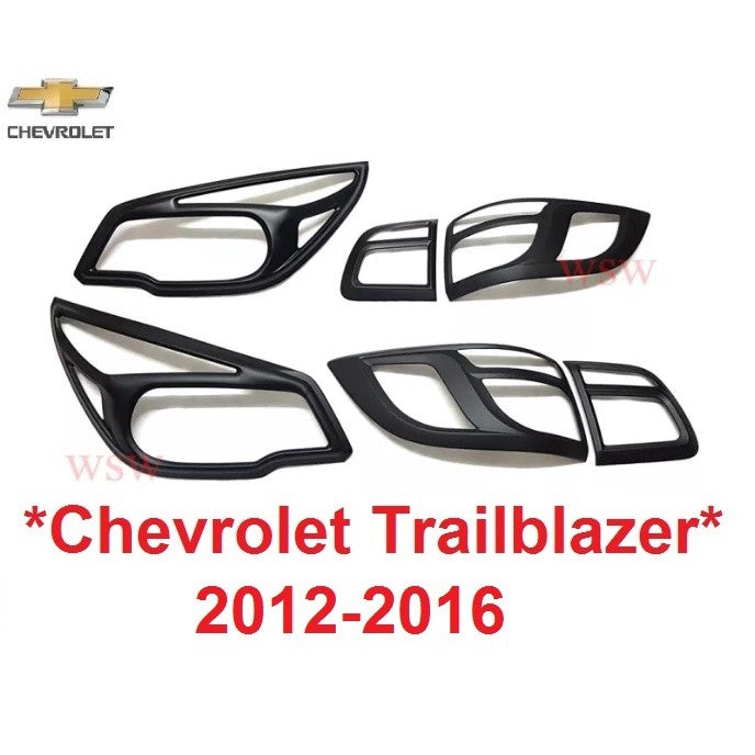 ครอบไฟหน้า ครอบไฟท้าย สีดำด้าน CHEVROLET Trailblazer 2012 2013 2014 2015 เชฟโรเลต เทรลเบลเซอร์ ฝาครอบหน้า ครอบไฟท้าย