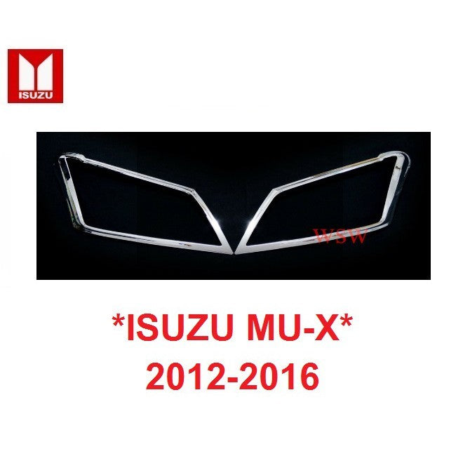 รถตามรูป ครอบไฟหน้า Isuzu MU-X SUV MUX 2012 -2014 2015 2016 สีชุบโครเมี่ยม อีซูซุ มิวเอ็กซ์ ฝาครอบหน้า แต่งไฟ mu x