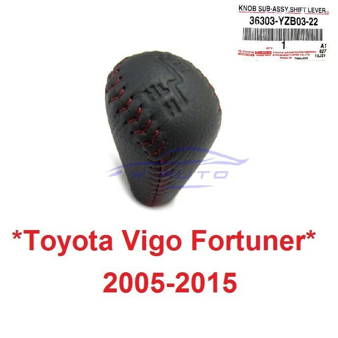 แท้ศูนย์! หัวเกียร์ A/T หนัง สีดำ ด้ายแดง Toyota Vigo Fortuner 2005-2015 โยต้า วีโก้ ฟอร์จูเนอร์ แชมป์ Champ 4WD 4X4