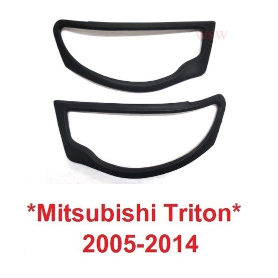 สีดำด้าน ครอบไฟหน้า MITSUBISHI TRITON 2005-2014 มิตซูบิชิ ไทรทัน ครอบไฟ ฝาครอบหน้า ไฟหน้า ของแต่ง ไตรตัน ไฟ