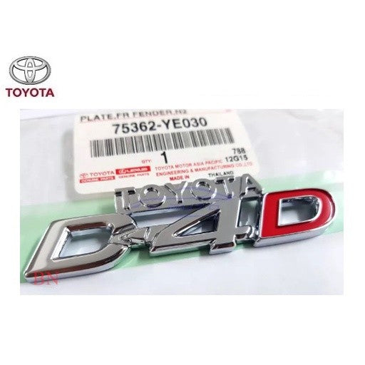 แท้ศูนย์ 1อัน โลโก้ ตัวหนังสือ D4D TOYOTA Hilux Tiger โตโยต้า ดีโฟว์ดี สัญลักษณ์ สติ๊กเกอร์ เอียง ตัวอักษร D-4D