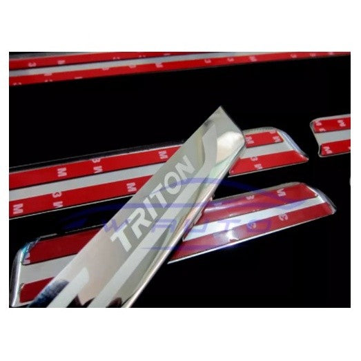 รุ่น 2ประตูแคป กันรอยประตู Mitsubishi Triton MQ MR 2014 2015 - 2020 สแตนเลสสตีล มิตซูบิชิ ไทรทัน ชายบันไดประตู ชายบันได - Image 2