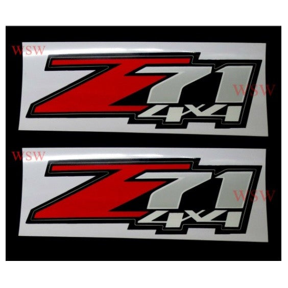 2อัน สติ๊กเกอร์ Z71 สีเทาแดง 4x4 ติดตกแต่งรถ Chevrolet Colorado Chevy ทุกรุ่น STICKER ติดข้างท้าย เชฟโรเลต โคโลราโด